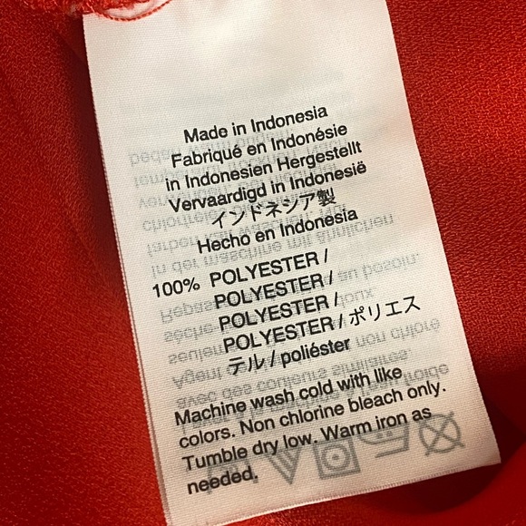 J. Crew Mercantile J6493 Red Ruffle Pintuck Long Sleeve blouse Top Ruffle Sz 4 - Picture 6 of 8